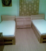 Dvi medinės lovos dvyniams. Viengulės lovos. Medis uosis (VL8)