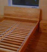Dvigulė medinė miegamojo lova. Medis uosis (ML18)